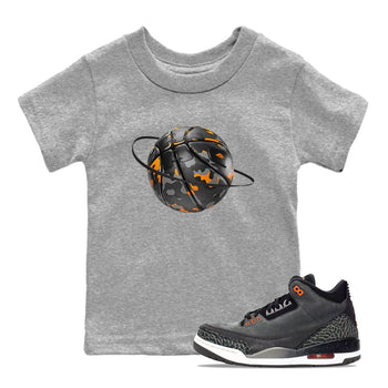 Air Jordan 3 Fear shirt to match jordans Camo Basketball Planet sneaker tees AJ3 Fear SNRT Sneaker Release Tees Baby Toddler Heather Grey 1 T-Shirt