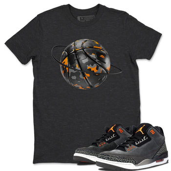 Air Jordan 3 Fear shirt to match jordans Camo Basketball Planet sneaker tees AJ3 Fear SNRT Sneaker Release Tees Unisex Charcoal Heather 1 T-Shirt