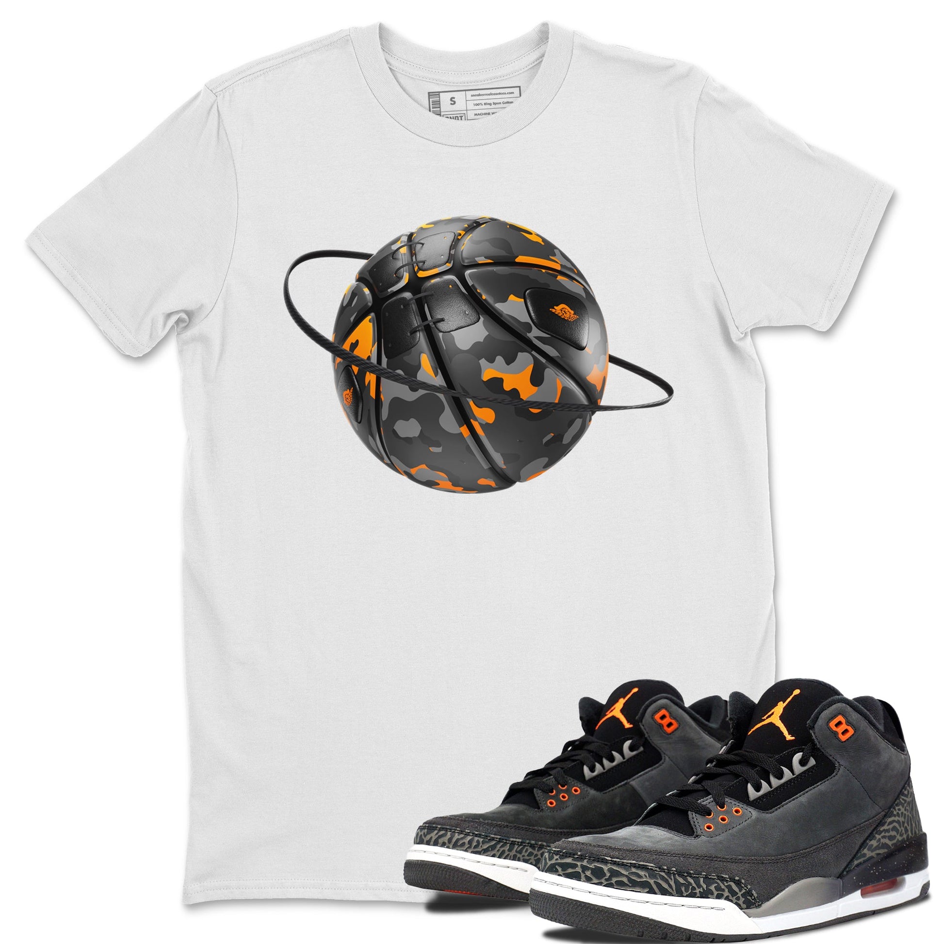 Air Jordan 3 Fear shirt to match jordans Camo Basketball Planet sneaker tees AJ3 Fear SNRT Sneaker Release Tees Unisex White 1 T-Shirt