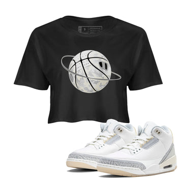 3s Ivory shirt to match jordans Camo Basketball Planet sneaker tees Air Jordan 3 Ivory SNRT Sneaker Release Tees Black 1 crop length shirt