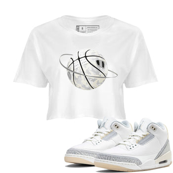 3s Ivory shirt to match jordans Camo Basketball Planet sneaker tees Air Jordan 3 Ivory SNRT Sneaker Release Tees White 1 crop length shirt