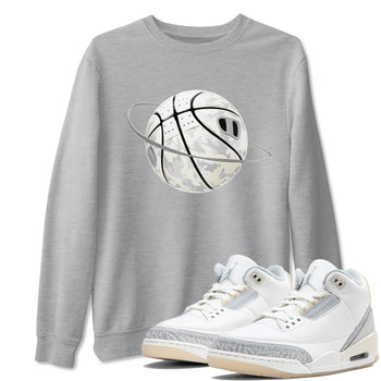 3s Ivory shirt to match jordans Camo Basketball Planet sneaker tees Air Jordan 3 Ivory SNRT Sneaker Release Tees unisex cotton Heather Grey 1 crew neck shirt