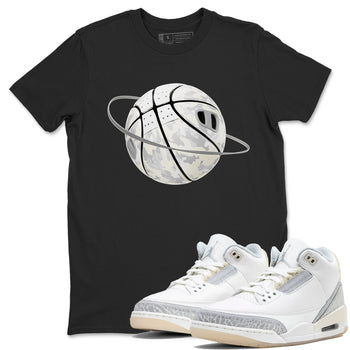 3s Ivory shirt to match jordans Camo Basketball Planet sneaker tees Air Jordan 3 Ivory SNRT Sneaker Release Tees unisex cotton Black 1 crew neck shirt
