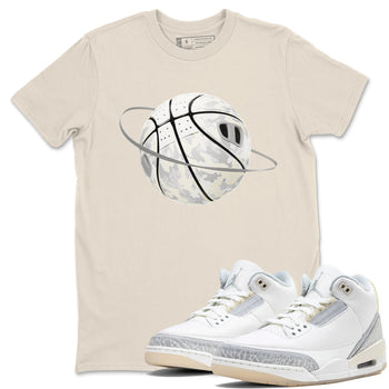 3s Ivory shirt to match jordans Camo Basketball Planet sneaker tees Air Jordan 3 Ivory SNRT Sneaker Release Tees unisex cotton Natural 1 crew neck shirt