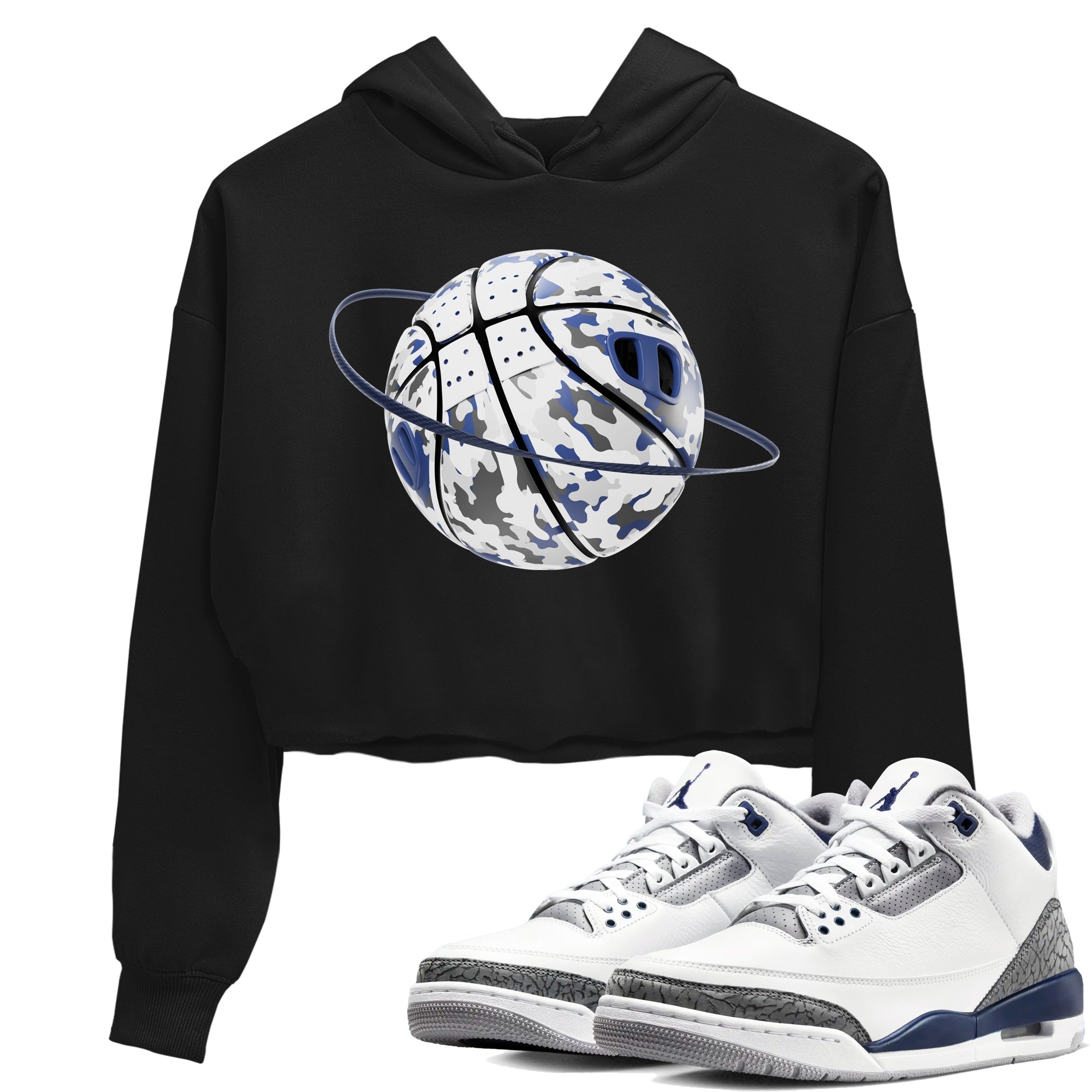 3s Midnight Navy shirt to match jordans Camo Basketball Planet sneaker tees AJ3 Midnight Navy SNRT Sneaker Release Tees Black 1 crop length shirt