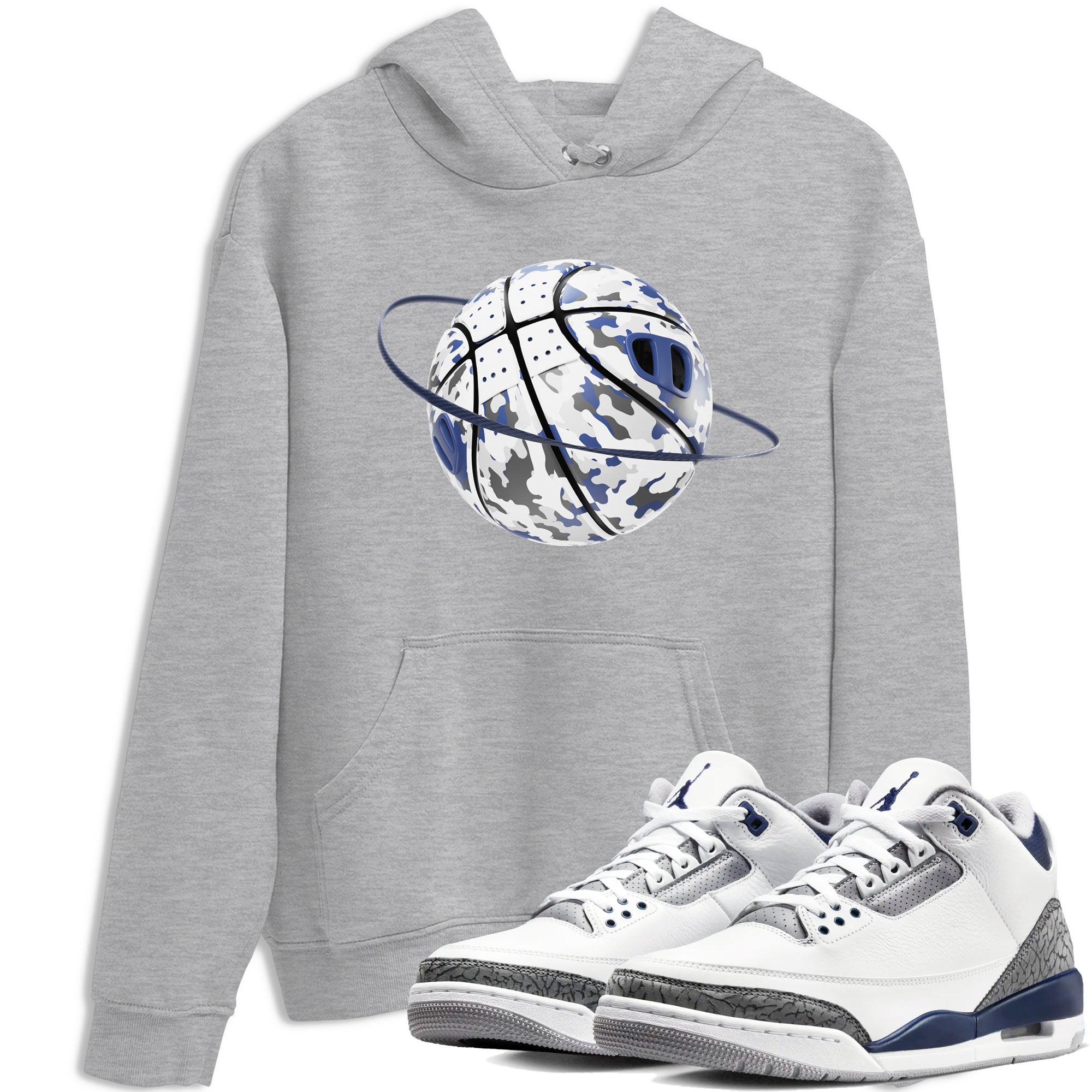 3s Midnight Navy shirt to match jordans Camo Basketball Planet sneaker tees AJ3 Midnight Navy SNRT Sneaker Release Tees unisex cotton Heather Grey 1 crew neck shirt