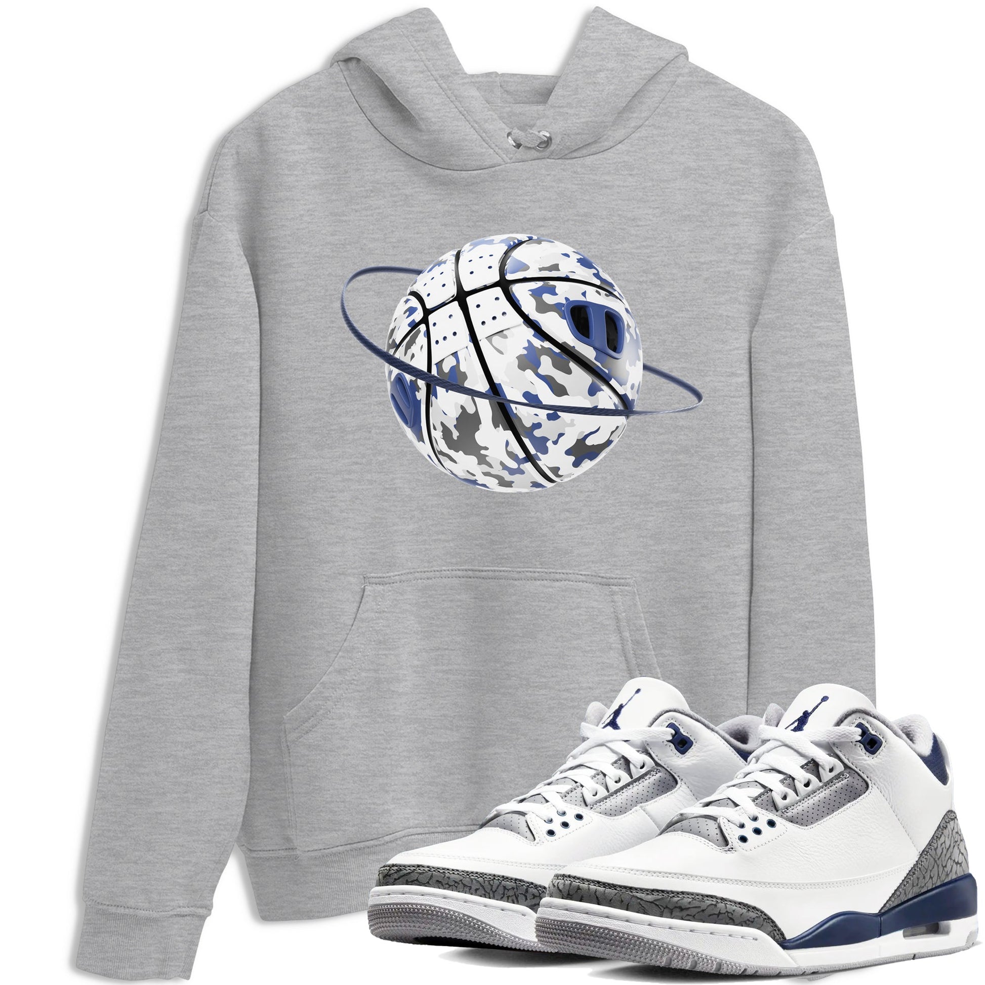 3s Midnight Navy shirt to match jordans Camo Basketball Planet sneaker tees AJ3 Midnight Navy SNRT Sneaker Release Tees unisex cotton Heather Grey 1 crew neck shirt