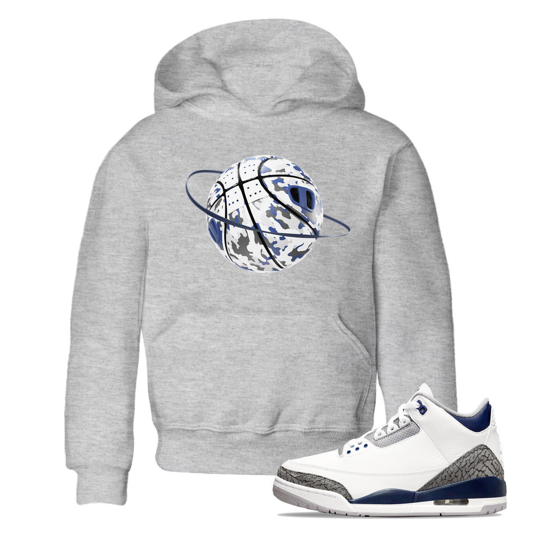 3s Midnight Navy shirt to match jordans Camo Basketball Planet sneaker tees AJ3 Midnight Navy SNRT sneaker release tees baby toddler Heather Grey 1 cotton Shirt