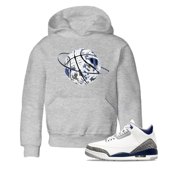 3s Midnight Navy shirt to match jordans Camo Basketball Planet sneaker tees AJ3 Midnight Navy SNRT sneaker release tees baby toddler Heather Grey 1 cotton Shirt