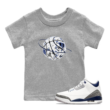 3s Midnight Navy shirt to match jordans Camo Basketball Planet sneaker tees AJ3 Midnight Navy SNRT sneaker release tees baby toddler Heather Grey 1 cotton Shirt