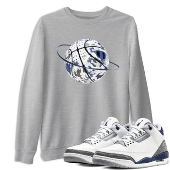 3s Midnight Navy shirt to match jordans Camo Basketball Planet sneaker tees AJ3 Midnight Navy SNRT Sneaker Release Tees unisex cotton Heather Grey 1 crew neck shirt
