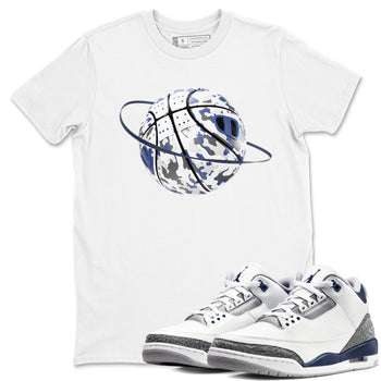 3s Midnight Navy shirt to match jordans Camo Basketball Planet sneaker tees AJ3 Midnight Navy SNRT Sneaker Release Tees unisex cotton White 1 crew neck shirt