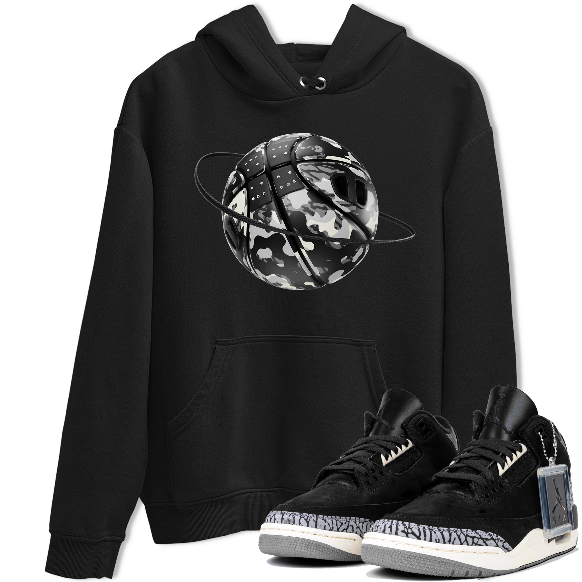 Air Jordan 3 Off Noir shirt to match jordans Camo Basketball Planet sneaker tees AJ3 Off Noir SNRT Sneaker Release Tees Unisex Black 1 T-Shirt
