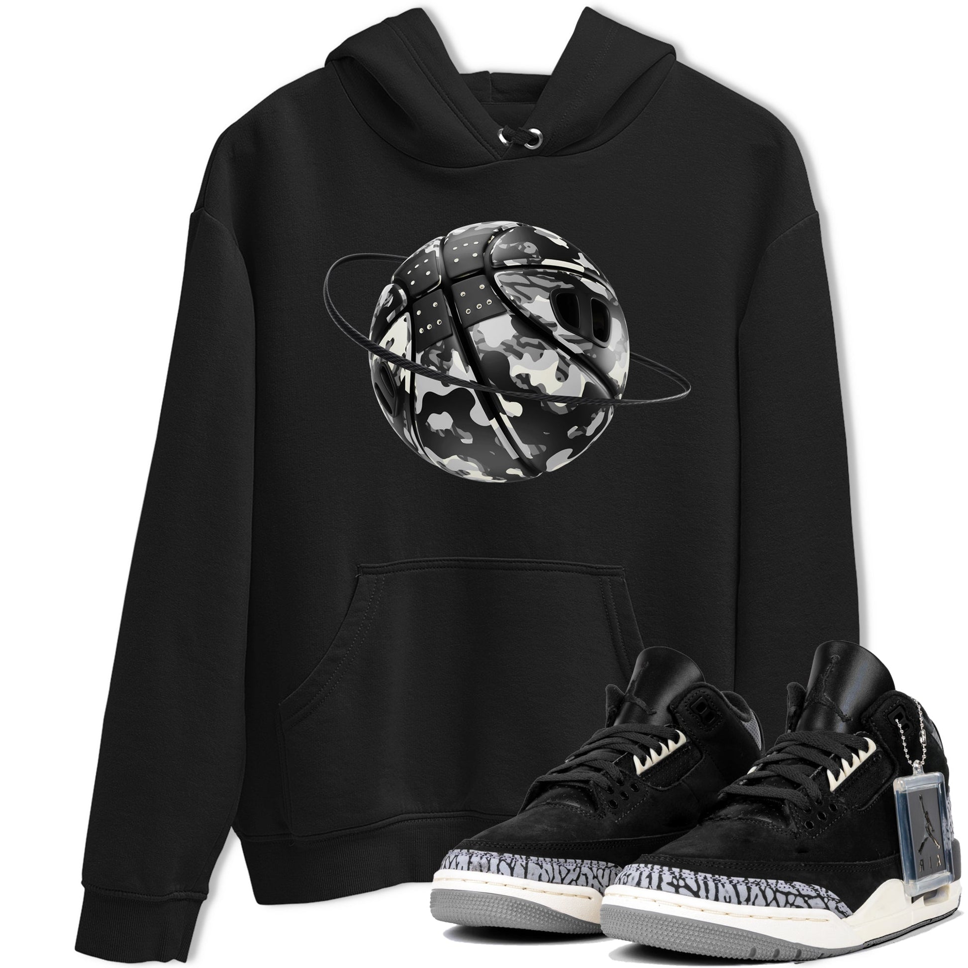 Air Jordan 3 Off Noir shirt to match jordans Camo Basketball Planet sneaker tees AJ3 Off Noir SNRT Sneaker Release Tees Unisex Black 1 T-Shirt