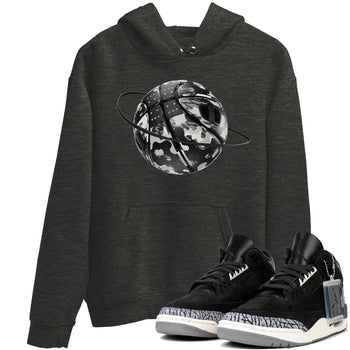 Air Jordan 3 Off Noir shirt to match jordans Camo Basketball Planet sneaker tees AJ3 Off Noir SNRT Sneaker Release Tees Unisex Charcoal Heather 1 T-Shirt