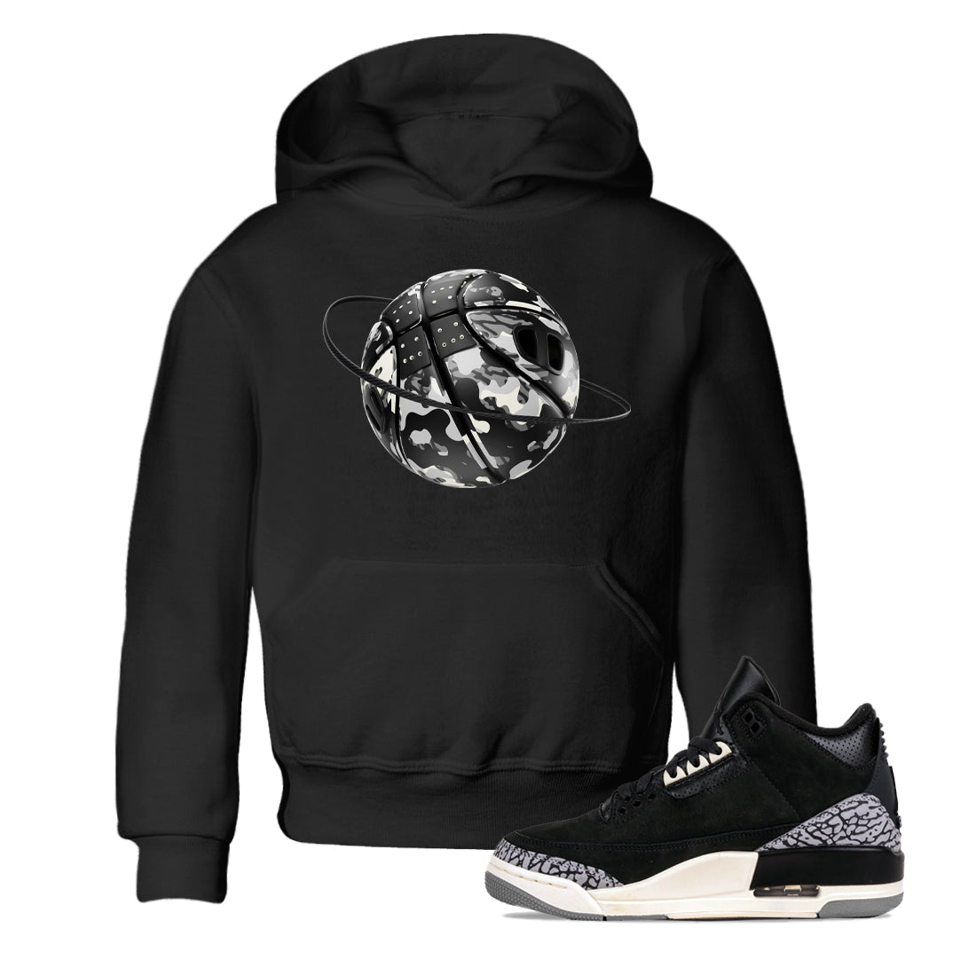 Air Jordan 3 Off Noir shirt to match jordans Camo Basketball Planet sneaker tees AJ3 Off Noir SNRT Sneaker Release Tees Baby Toddler Black 1 T-Shirt