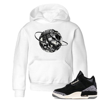 Air Jordan 3 Off Noir shirt to match jordans Camo Basketball Planet sneaker tees AJ3 Off Noir SNRT Sneaker Release Tees Baby Toddler White 1 T-Shirt