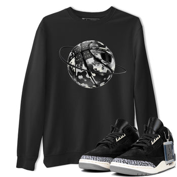 Air Jordan 3 Off Noir shirt to match jordans Camo Basketball Planet sneaker tees AJ3 Off Noir SNRT Sneaker Release Tees Unisex Black 1 T-Shirt