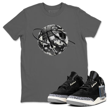 Air Jordan 3 Off Noir shirt to match jordans Camo Basketball Planet sneaker tees AJ3 Off Noir SNRT Sneaker Release Tees Unisex Cool Grey 1 T-Shirt