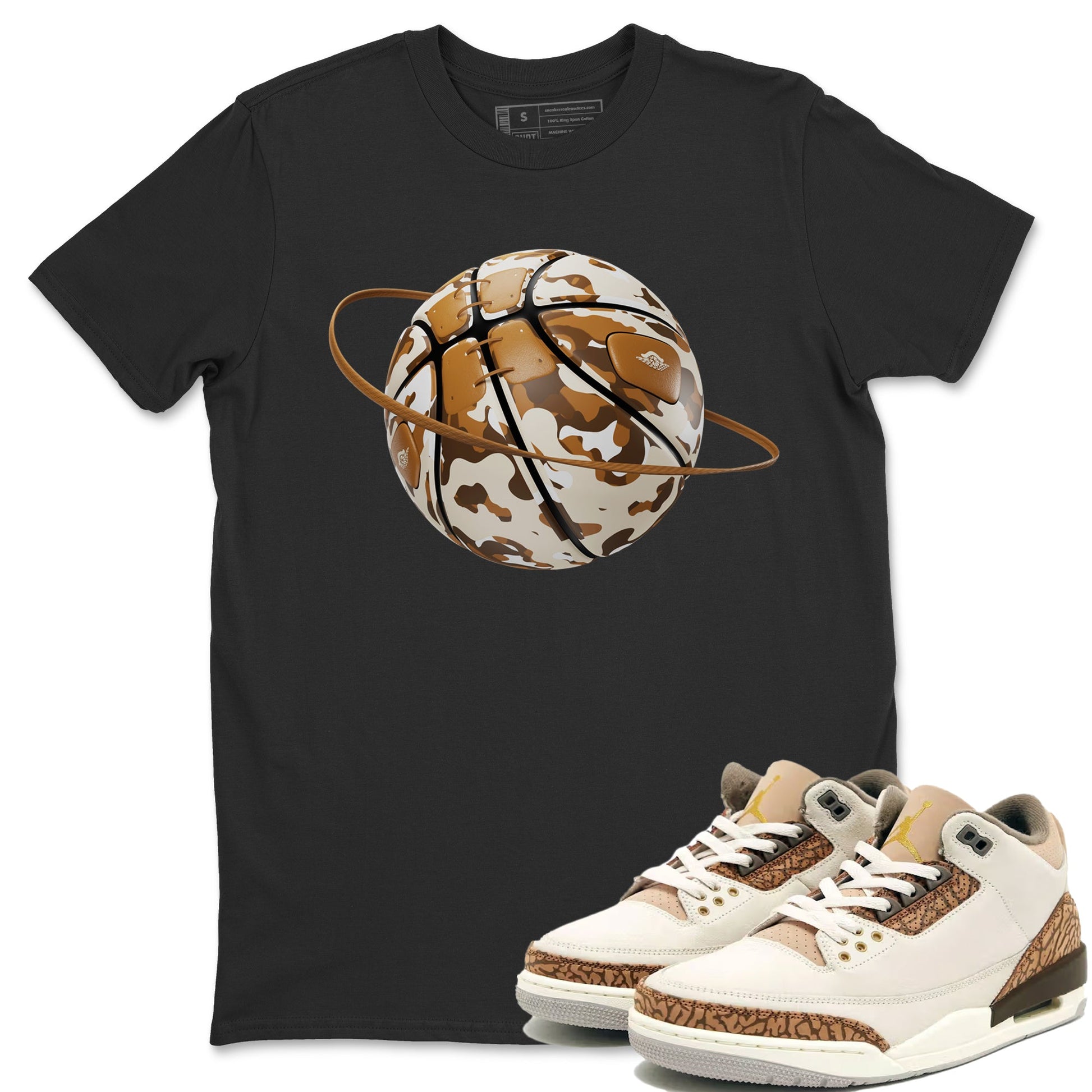 Air Jordan 3 Palomino shirt to match jordans Camo Basketball Planet sneaker tees AJ3 Palomino SNRT Sneaker Release Tees Unisex Black 1 T-Shirt