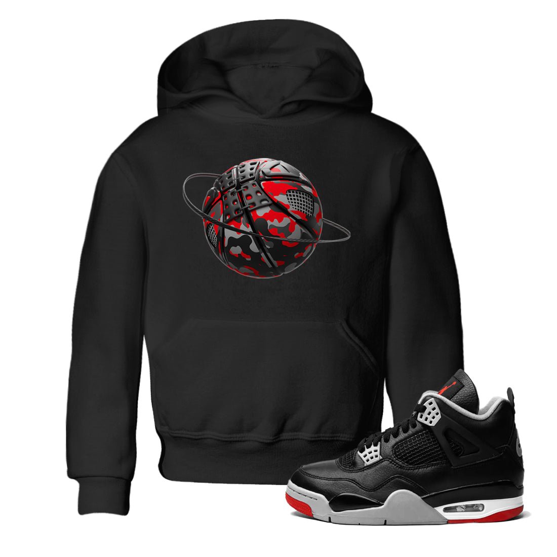 4s Bred Reimagined shirt to match jordans Camo Basketball Planet sneaker tees Air Jordan 4 Bred Reimagined SNRT Sneaker Release Tees Baby Toddler Black 1 T-Shirt