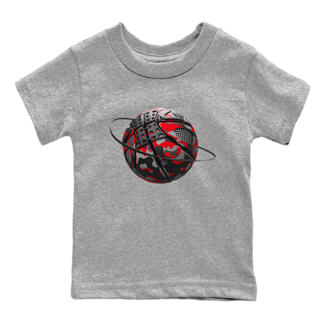 4s Bred Reimagined shirt to match jordans Camo Basketball Planet sneaker tees Air Jordan 4 Bred Reimagined SNRT Sneaker Release Tees Baby Toddler Heather Grey 2 T-Shirt