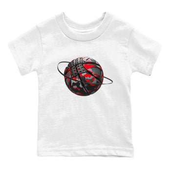 4s Bred Reimagined shirt to match jordans Camo Basketball Planet sneaker tees Air Jordan 4 Bred Reimagined SNRT Sneaker Release Tees Baby Toddler White 2 T-Shirt