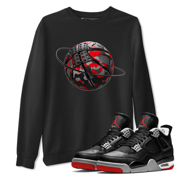 4s Bred Reimagined shirt to match jordans Camo Basketball Planet sneaker tees Air Jordan 4 Bred Reimagined SNRT Sneaker Release Tees Unisex Black 1 T-Shirt