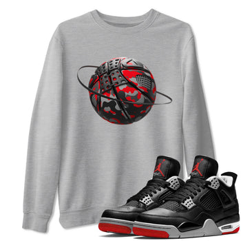 4s Bred Reimagined shirt to match jordans Camo Basketball Planet sneaker tees Air Jordan 4 Bred Reimagined SNRT Sneaker Release Tees Unisex Heather Grey 1 T-Shirt