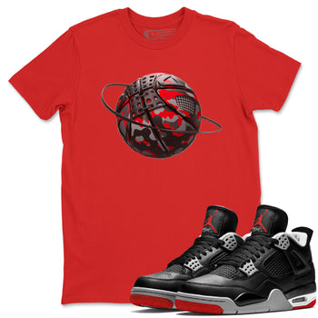 4s Bred Reimagined shirt to match jordans Camo Basketball Planet sneaker tees Air Jordan 4 Bred Reimagined SNRT Sneaker Release Tees Unisex Red 1 T-Shirt
