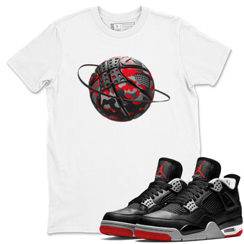4s Bred Reimagined shirt to match jordans Camo Basketball Planet sneaker tees Air Jordan 4 Bred Reimagined SNRT Sneaker Release Tees Unisex White 1 T-Shirt