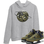 Air Jordan 4 Medium Olive shirt to match jordans Camo Basketball Planet sneaker tees AJ4Medium Olive SNRT Sneaker Release Tees Unisex Heather Grey 1 T-Shirt