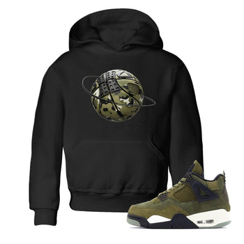 Air Jordan 4 Medium Olive shirt to match jordans Camo Basketball Planet sneaker tees AJ4Medium Olive SNRT Sneaker Release Tees Baby Toddler Black 1 T-Shirt