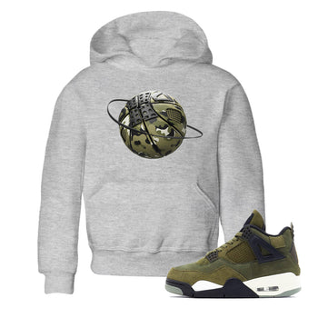 Air Jordan 4 Medium Olive shirt to match jordans Camo Basketball Planet sneaker tees AJ4Medium Olive SNRT Sneaker Release Tees Baby Toddler Heather Grey 1 T-Shirt