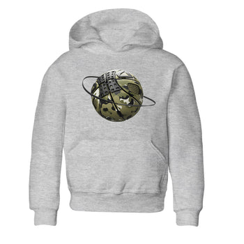 Air Jordan 4 Medium Olive shirt to match jordans Camo Basketball Planet sneaker tees AJ4Medium Olive SNRT Sneaker Release Tees Baby Toddler Heather Grey 2 T-Shirt