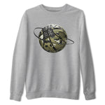 Air Jordan 4 Medium Olive shirt to match jordans Camo Basketball Planet sneaker tees AJ4Medium Olive SNRT Sneaker Release Tees Unisex Heather Grey 2 T-Shirt