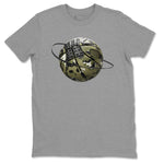 Air Jordan 4 Medium Olive shirt to match jordans Camo Basketball Planet sneaker tees AJ4Medium Olive SNRT Sneaker Release Tees Unisex Heather Grey 2 T-Shirt