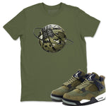 Air Jordan 4 Medium Olive shirt to match jordans Camo Basketball Planet sneaker tees AJ4Medium Olive SNRT Sneaker Release Tees Unisex Military Green 1 T-Shirt