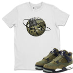 Air Jordan 4 Medium Olive shirt to match jordans Camo Basketball Planet sneaker tees AJ4Medium Olive SNRT Sneaker Release Tees Unisex White 1 T-Shirt