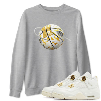 4s Sail shirt to match jordans Camo Basketball Planet sneaker tees Air Jordan 4 Sail SNRT Sneaker Release Tees unisex cotton Heather Grey 1 crew neck shirt