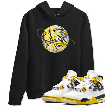 AJ4 Vivid Sulfur shirt to match jordans Camo Basketball Planet sneaker tees Air Jordan 4 Vivid Sulfur SNRT Sneaker Release Tees unisex cotton Black 1 crew neck shirt