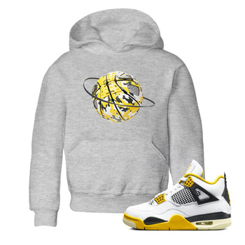 AJ4 Vivid Sulfur shirt to match jordans Camo Basketball Planet sneaker tees Air Jordan 4 Vivid Sulfur SNRT sneaker release tees baby toddler Heather Grey 1 cotton Shirt