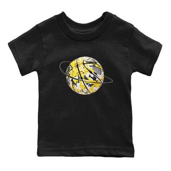 AJ4 Vivid Sulfur shirt to match jordans Camo Basketball Planet sneaker tees Air Jordan 4 Vivid Sulfur SNRT sneaker release tees baby toddler Black 2 cotton Shirt