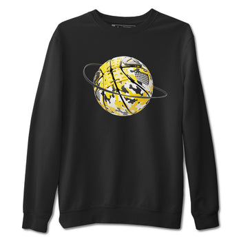 AJ4 Vivid Sulfur shirt to match jordans Camo Basketball Planet sneaker tees Air Jordan 4 Vivid Sulfur SNRT Sneaker Release Tees unisex cotton Black 2 crew neck shirt