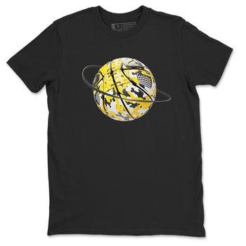 AJ4 Vivid Sulfur shirt to match jordans Camo Basketball Planet sneaker tees Air Jordan 4 Vivid Sulfur SNRT Sneaker Release Tees unisex cotton Black 2 crew neck shirt