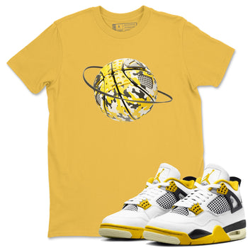 AJ4 Vivid Sulfur shirt to match jordans Camo Basketball Planet sneaker tees Air Jordan 4 Vivid Sulfur SNRT Sneaker Release Tees unisex cotton Daisy 1 crew neck shirt