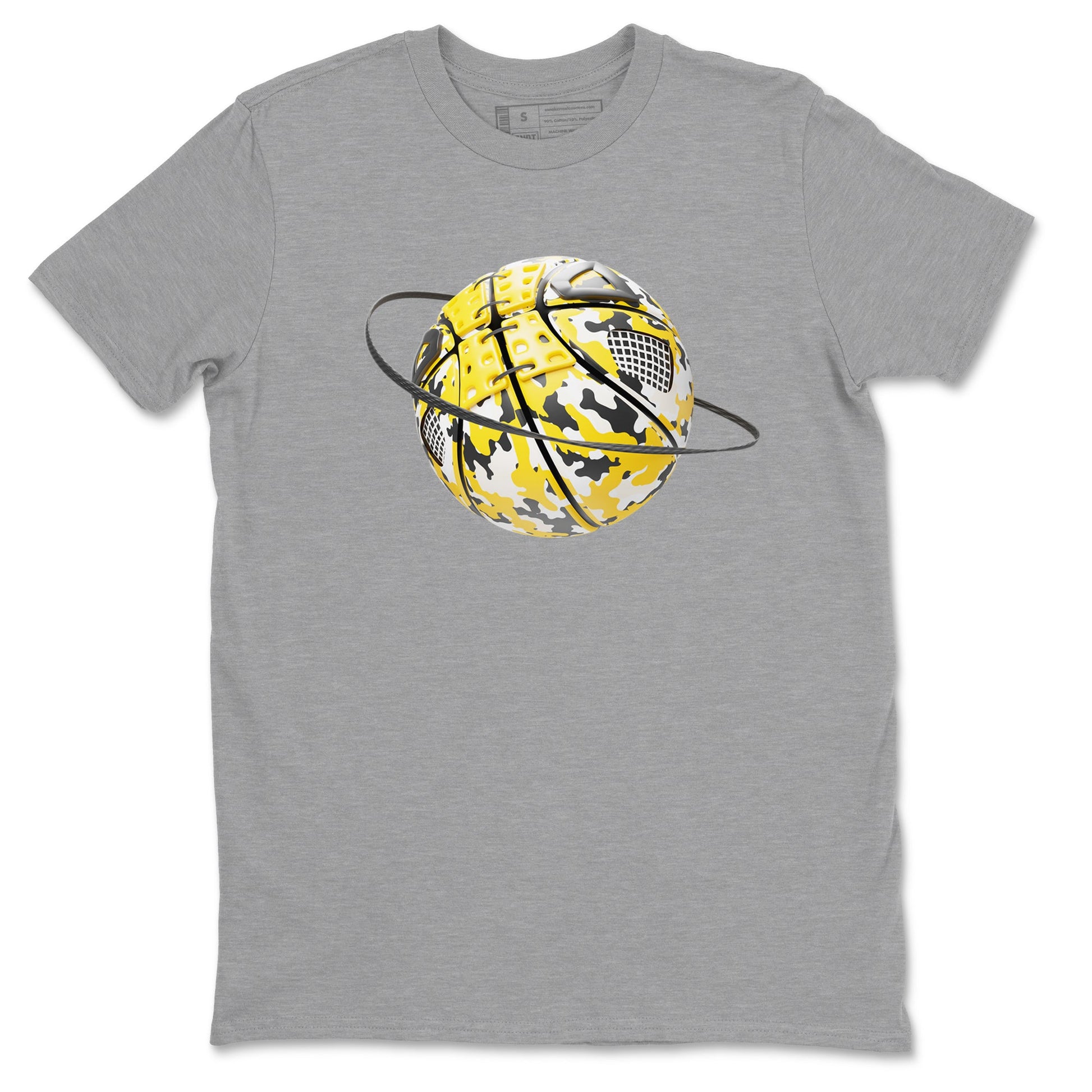 AJ4 Vivid Sulfur shirt to match jordans Camo Basketball Planet sneaker tees Air Jordan 4 Vivid Sulfur SNRT Sneaker Release Tees unisex cotton Heather Grey 2 crew neck shirt