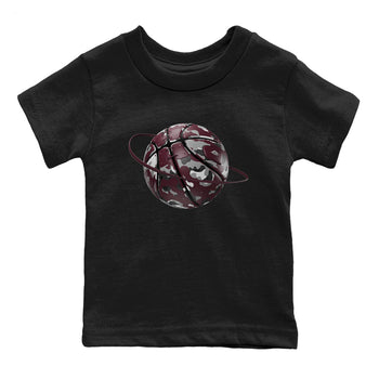 Air Jordan 5 Burgundy shirt to match jordans Camo Basketball Planet sneaker tees AJ5 Burgundy SNRT Sneaker Release Tees Baby Toddler Black 2 T-Shirt