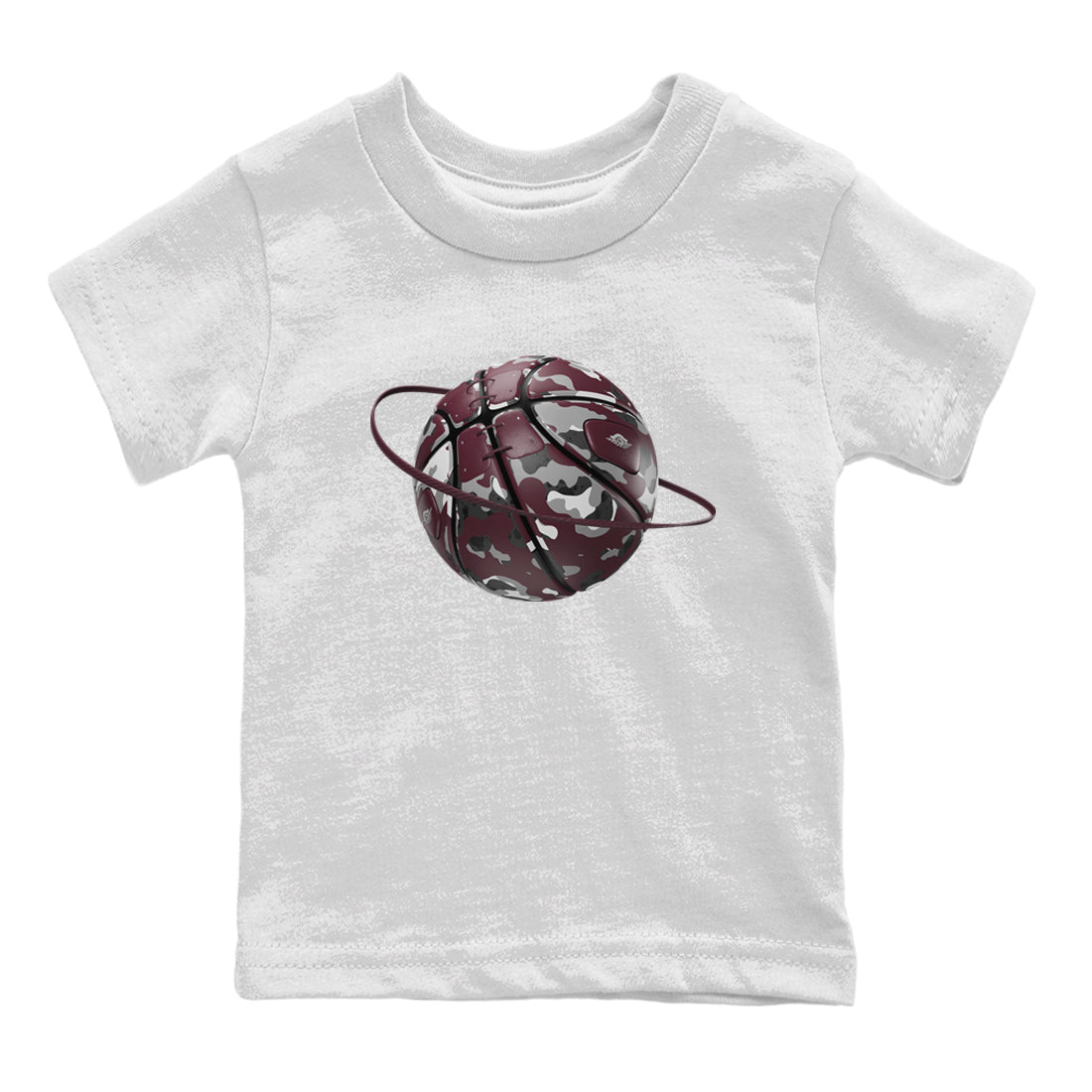Air Jordan 5 Burgundy shirt to match jordans Camo Basketball Planet sneaker tees AJ5 Burgundy SNRT Sneaker Release Tees Baby Toddler White 2 T-Shirt