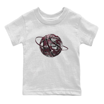 Air Jordan 5 Burgundy shirt to match jordans Camo Basketball Planet sneaker tees AJ5 Burgundy SNRT Sneaker Release Tees Baby Toddler White 2 T-Shirt